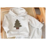 Baby Boys Christmas Tree Set Children's Hooded Flannel Tracksuit Boys 2 Pcs/Set Kids Clothes Baby Girls Winter Coat Pant Sets