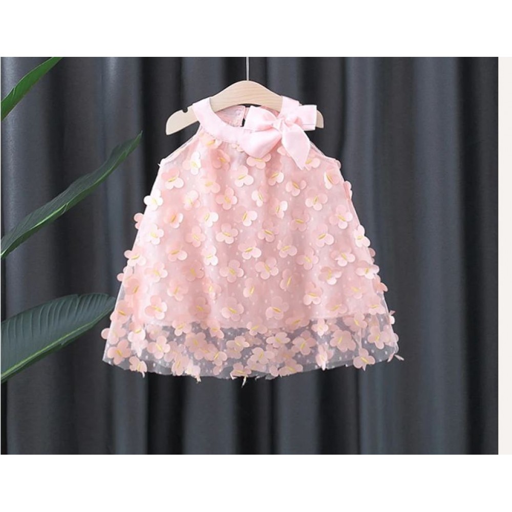 Summer Toddler Children's Clothes Birthday Party Flower Fairy Wedding Princess Evening Dresses For Baby Girl Sweet Bow Kids Wear