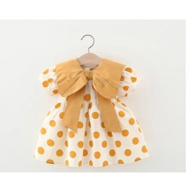 Polka Dot Infant Clothes Summer Cotton Bow Dresses For Baby Girls Children Costume Fashion Toddler Kids Wear 0 To 3 Years Old