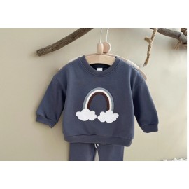 0-4Y Baby Boy Girl Clothes Set Newborn Infant Autumn Spring Handmade Rainbow Outfits Tops Pants Children's Wear Kids Clothing