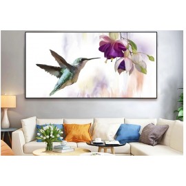 Canvas Paintings Colored Bird Picking Nectar Wall Art Abstract Posters and Prints Wall Pictures For Living Room Home Decor