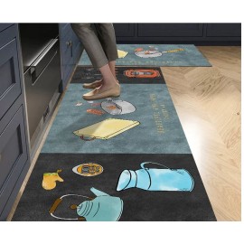 Cooker Pattern Kitchen Mat Long Rugs Crystal Velvet Carpet for Living Room Absorbent Foot Mats Bedroom Doormat Alfombra