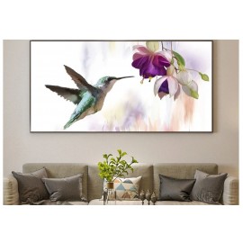 Canvas Paintings Colored Bird Picking Nectar Wall Art Abstract Posters and Prints Wall Pictures For Living Room Home Decor